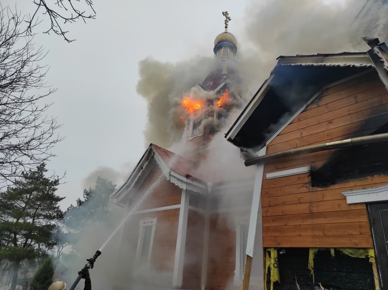 На Рождество сгорел храм УПЦ Московского патриархата
