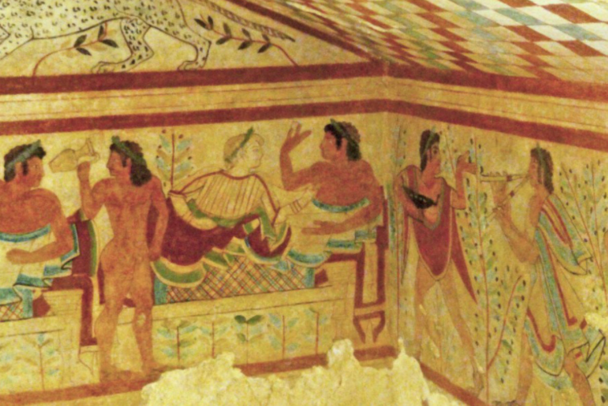 Скрытое изображение подземного мира обнаружено на фреске этрусков