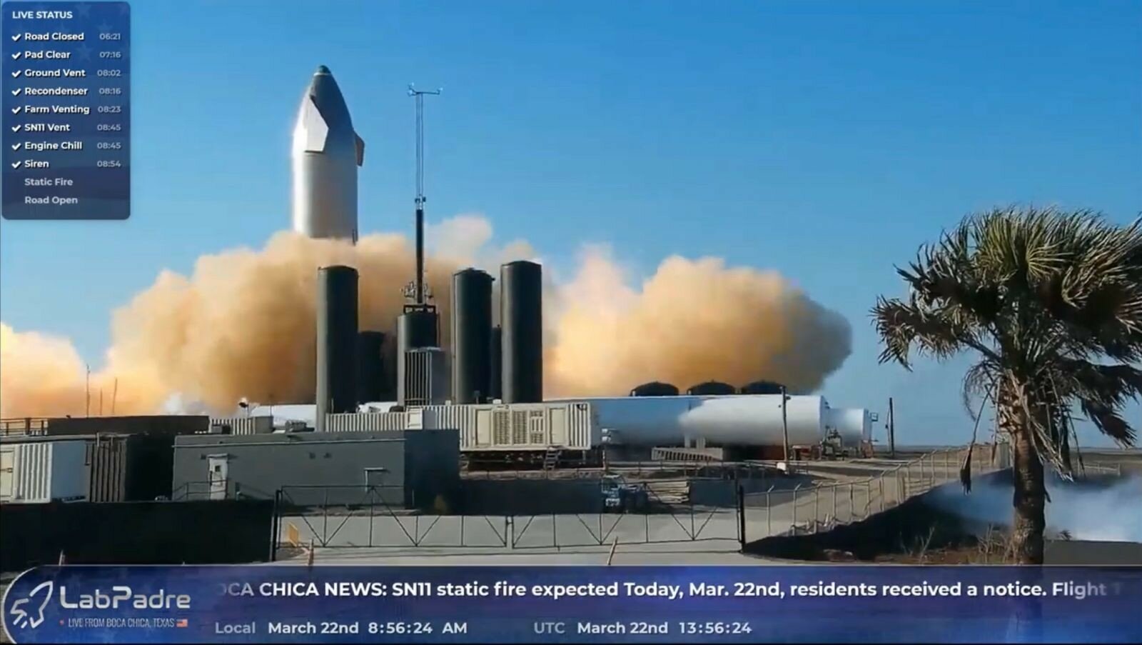 ​SpaceX успешно провела вторые огневые испытания прототипа Starship SN11