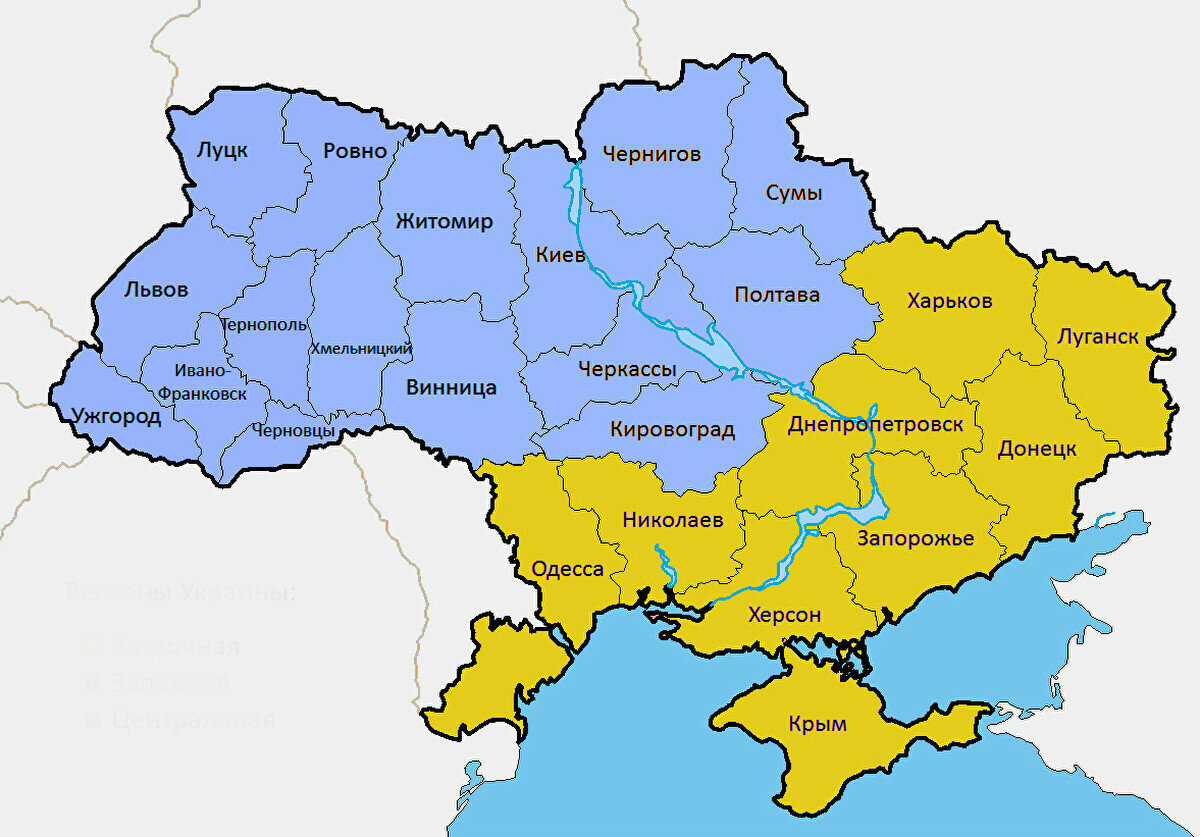 Карта схема Украины