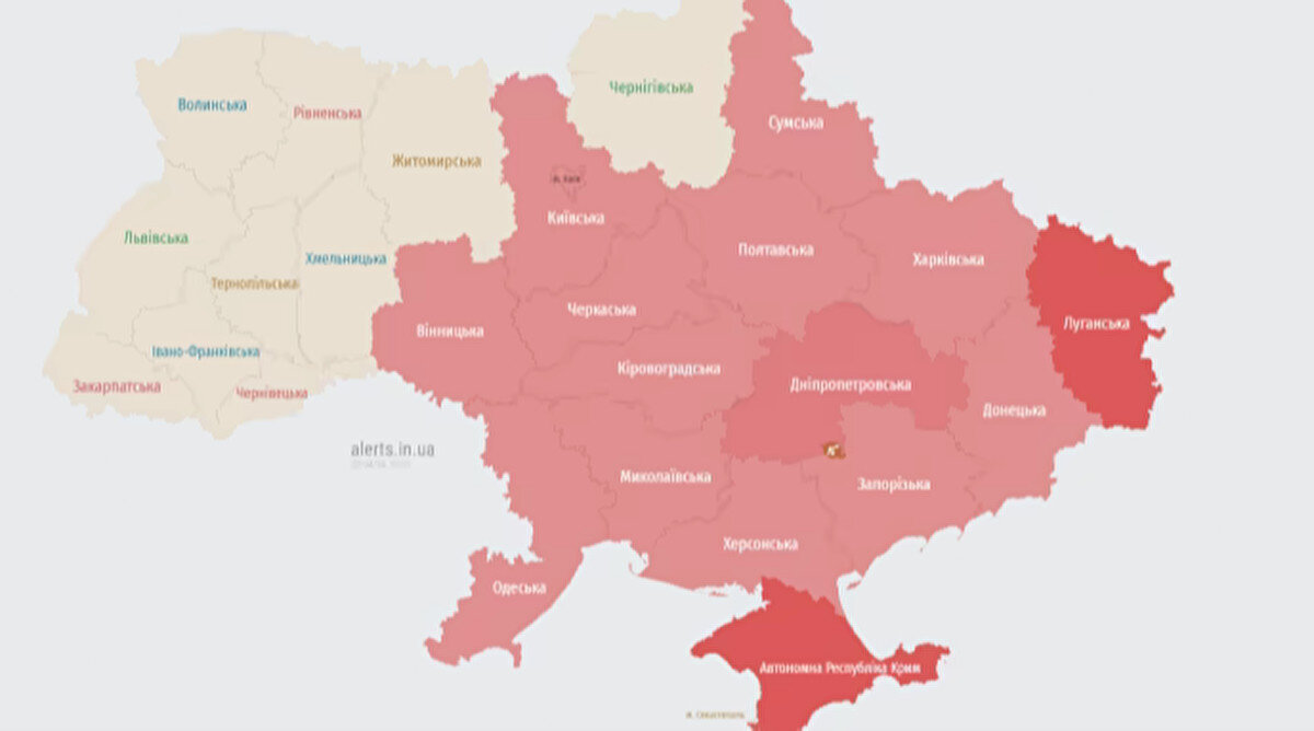 В Киеве и в большинстве областей объявлена воздушная тревога