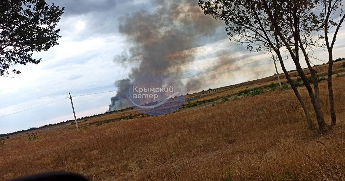 В Крыму произошел пожар вблизи одного из аэродромов